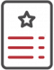 Icon Dokument in grau und rot mit Stern